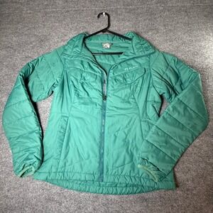 Flylow Gear Womens Teal Green Quilted Puffer Jacket Full Zip Lightweight Medium